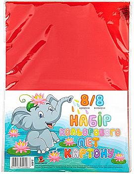 Набор картона цвет. фольгов., А4, 8 л, NPT