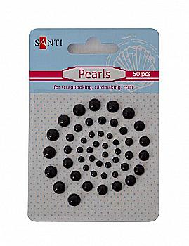 Набір перлин SANTI самоклеючих чорних 50 шт, 740133 Набір перлин SANTI самоклеючих чорних 50 шт, 740133