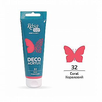 Акрил для декора, Коралловый, матовый, 75 мл, ROSA TALENT Акрил для декора, Коралловый, матовый, 75 мл, ROSA TALENT