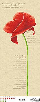 Заготівля бісерна для вишивки "Червоний мак", ТК042ан2458 Заготівля бісерна для вишивки "Червоний мак", ТК042ан2458