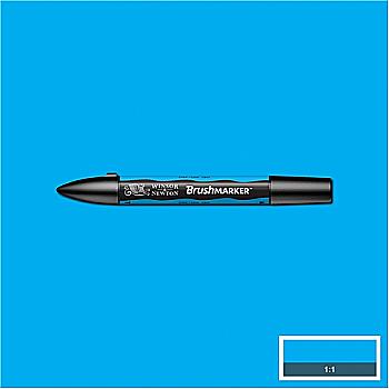 Маркер двосторонній Brushmarker, Ціан, 0204207 W&N Маркер двосторонній Brushmarker, Ціан, 0204207 W&N