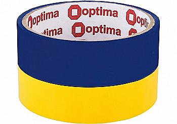 Скотч 48*300, желто-голубой, Optima, O45378 Скотч 48*300, желто-голубой, Optima, O45378