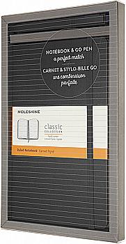 Набір подарунковий, Чорний записник середній + ручка, Moleskine Go, Bundlelgblk Набір подарунковий, Чорний записник середній + ручка, Moleskine Go, Bundlelgblk