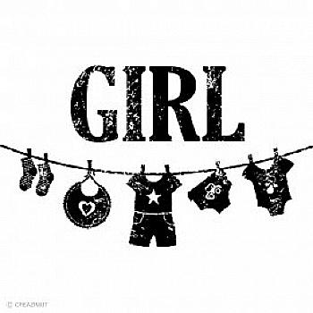 Штамп Винтаж Girl / Одежда на верёвке, 10004079 ТМ "Artemio"