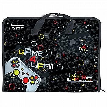 Папка-портфель на молнии, 1 отдел., A4 Kite, Game 4 Life, K22-202-01 Папка-портфель на молнии, 1 отдел., A4 Kite, Game 4 Life, K22-202-01