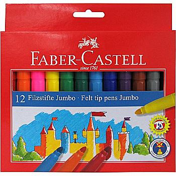 Фломастеры 12 цв. Felt tip "jumbo", картонная упаковка, 554312 Faber-Castell Фломастеры 12 цв. Felt tip "jumbo", картонная упаковка, 554312 Faber-Castell