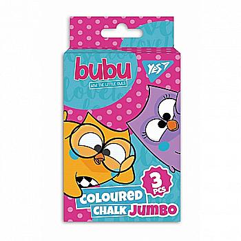 Мел "Bubu" 3 шт, цветной Jumbo, 400386 Yes