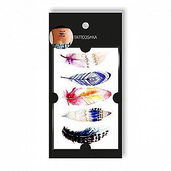 Тату "Кольорові пера", T-161 Тату "Кольорові пера", T-161