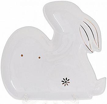 Тарілка керамічна "Кролик з яйцем" 24 см, білий, 972-827 Тарілка керамічна "Кролик з яйцем" 24 см, білий, 972-827