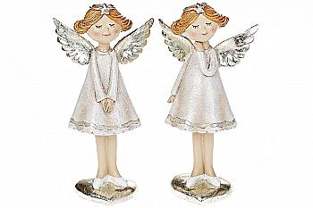 Фігурка декоративна "Янгол" 20 см, шампань, 823-778