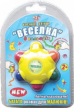 Карандаши 6 цв. восковые "Звездочка", "Радуга", 950043 Карандаши 6 цв. восковые "Звездочка", "Радуга", 950043