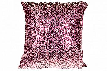 Наперник декоративный для подушки, 50 см, с паетками, розовый, NY14-447