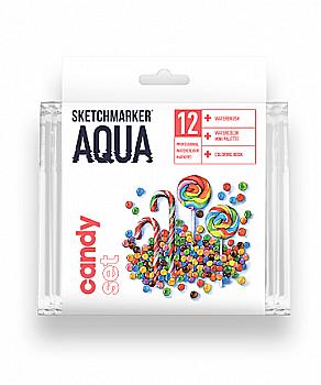 Набор маркеров акварельных SketchMarker Aqua Pro Candy, 12 цв., SMA-12CAND Набор маркеров акварельных SketchMarker Aqua Pro Candy, 12 цв., SMA-12CAND