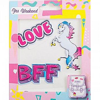 Набір наліпок "Patch stiker" єдиноріг, лав 554307 Набір наліпок "Patch stiker" єдиноріг, лав 554307