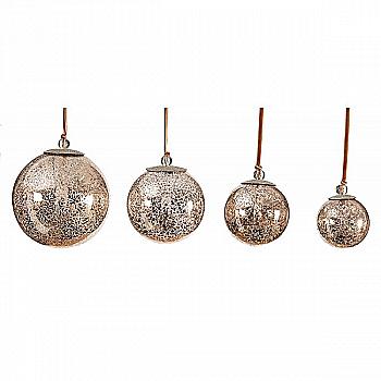 Підвіска новорічна Куля срібна 12 см, 93714 Підвіска новорічна Куля срібна 12 см, 93714