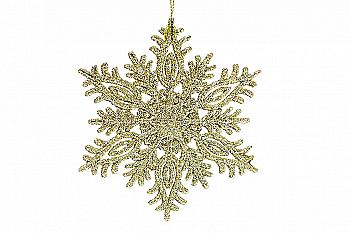 Ялинкова підвіска Сніжинка 12 см, золото, 788-350