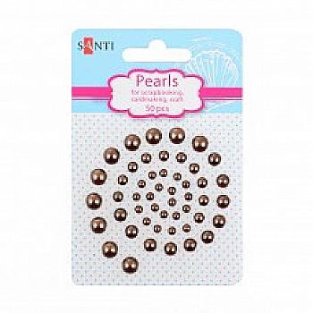 Набор жемчужин самоклеящихся шоколадных 50 шт, 740135 Набор жемчужин самоклеящихся шоколадных 50 шт, 740135