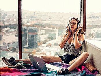 Набір для розпису по номерах 40*50 см "Відчуй мить", 10208-AC