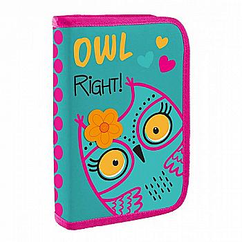Пенал твердий одинарний без клап. 1В HP-02 "Owl", 532816