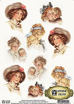 Карта декупажна A4 Чарівні дами, 40 г/м², S 050