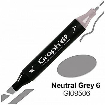 Маркер двухсторонний, Нейтральный серый 6 (9506), GI09506 Graph`it Маркер двухсторонний, Нейтральный серый 6 (9506), GI09506 Graph`it