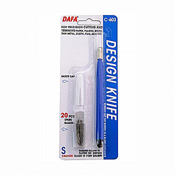 Ніж макетний С-603, пластикова ручка, 20 змінних лез, DAFA Ніж макетний С-603, пластикова ручка, 20 змінних лез, DAFA