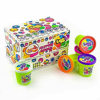 Набір тіста для ліплення, 12 стаканів в шоубоксі з глітером, 21013 Набір тіста для ліплення, 12 стаканів в шоубоксі з глітером, 21013