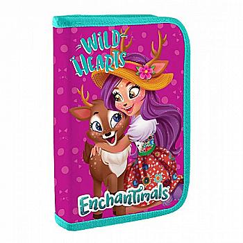 Пенал жесткий одинарный с двумя клап. 1В HP-04 "Enchantimals", 532833 Пенал жесткий одинарный с двумя клап. 1В HP-04 "Enchantimals", 532833