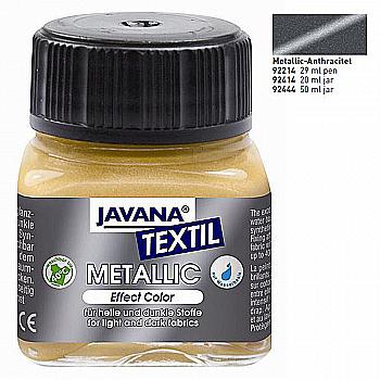 Фарба по темним тканинам та шкірі міцна EF Color Metallic Javana 20 мл, антрацит, KR-92414 Фарба по темним тканинам та шкірі міцна EF Color Metallic Javana 20 мл, антрацит, KR-92414