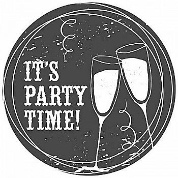 Штамп дерев`яний d=3,5 см "It`s party time", WE2007 ТМ "Woodies"