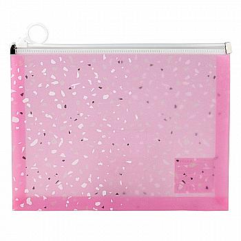 Папка на блискавці А5+, zip-lock, Shine, рожева, 1462-10-A