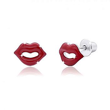 Сережки "Губки", червоний, 219555300607 Сережки "Губки", червоний, 219555300607