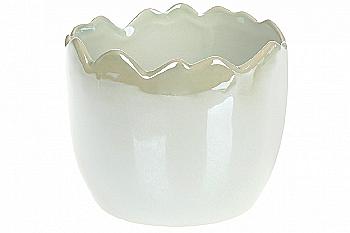 Кашпо декоративне 12 см, м`ятний перламутр, 739-705