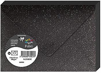 Конверт декоративный Pollen 114*162 мм (120 г), глиттер, Carbon/Графитовый, 55005C Clairefontaine Конверт декоративный Pollen 114*162 мм (120 г), глиттер, Carbon/Графитовый, 55005C Clairefontaine