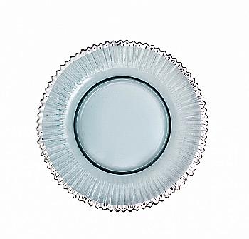 Блюдо стекло зубчик, 20см, прозрачное голубое, 110030