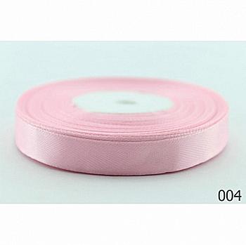 Лента атлас розовая 7 мм-23 м (04)