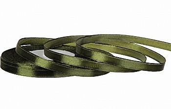 Стрічка атлас 7 мм-23 м, 110, зелена, 5-261