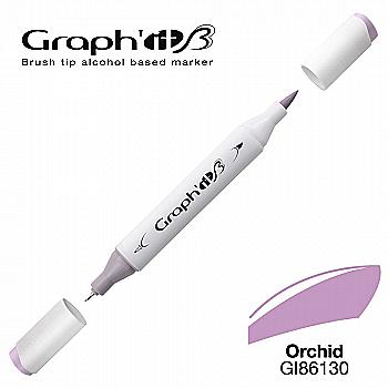 Маркер двухсторонний Brushmarker, Орхидея (светло-лиловый 6130), GI86130 Graph`it Маркер двухсторонний Brushmarker, Орхидея (светло-лиловый 6130), GI86130 Graph`it