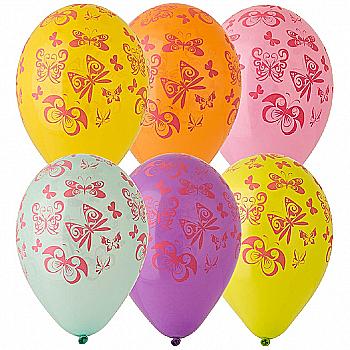 Шарик воздушный Шелкография 12 пастель Бабочки / ИТ 1103-0602 Шарик воздушный Шелкография 12 пастель Бабочки / ИТ 1103-0602