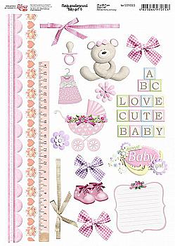 Папір д/дизайну "Baby girl" 6, 21х29,7см, 250г/м2, Rosa Start