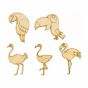 Набір заготовок для декорування "Тропіки 1", 5шт, фанера, Rosa Talent