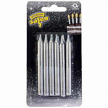 Свічки д/торта срібло 8см, 12 од., 1502-5077