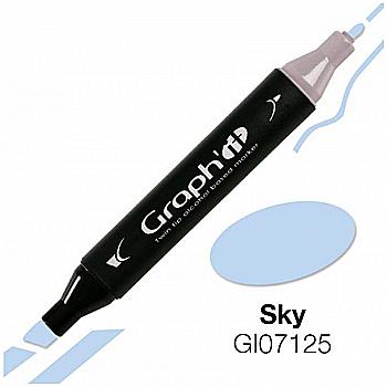 Маркер двосторонній, Небесно-блакитний (7125), GI07125 Graph`it Маркер двосторонній, Небесно-блакитний (7125), GI07125 Graph`it