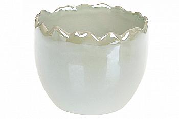 Кашпо декоративне 9 см, м`ятний перламутр, 739-709