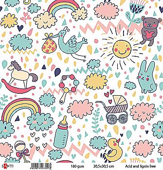 Бумага для скрапбукинга №9, 30.5*30.5 см, 740754