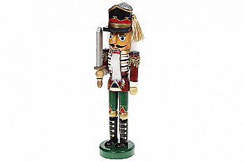 Декор новорічний "Лускунчик" 25 см, червоний з зеленим і чорним, NT2-113