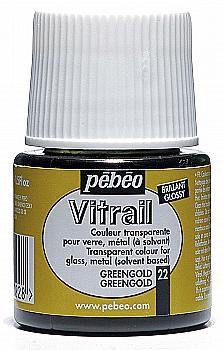 Фарба лакова по склу та металу Vitrail 45 мл прозора, золотисто-зелена, 050-022 ТМ "Pebeo" Фарба лакова по склу та металу Vitrail 45 мл прозора, золотисто-зелена, 050-022 ТМ "Pebeo"