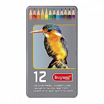 Набір кольорових олівців Bird, 12 шт., мет. коробка, Bruynzeel Набір кольорових олівців Bird, 12 шт., мет. коробка, Bruynzeel