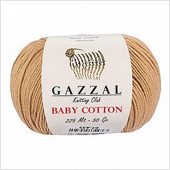 Пряжа Baby Cotton №3424 бежевий бавовна 60% акрил 40% 50гр 165 м Пряжа Baby Cotton №3424 бежевий бавовна 60% акрил 40% 50гр 165 м
