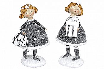 Фигура подвесная "Ребенок с подарками" 15,5 см, графит, 823-198 Фигура подвесная "Ребенок с подарками" 15,5 см, графит, 823-198